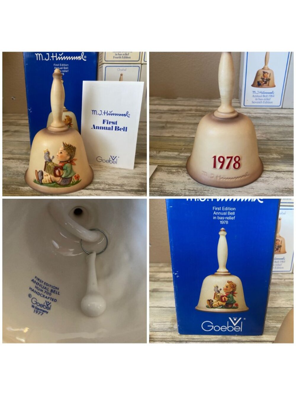 Hummel Annual Bells 1978-1986 Goebel Germany w/ Boxes Set of 9 - Picture 2 of 10